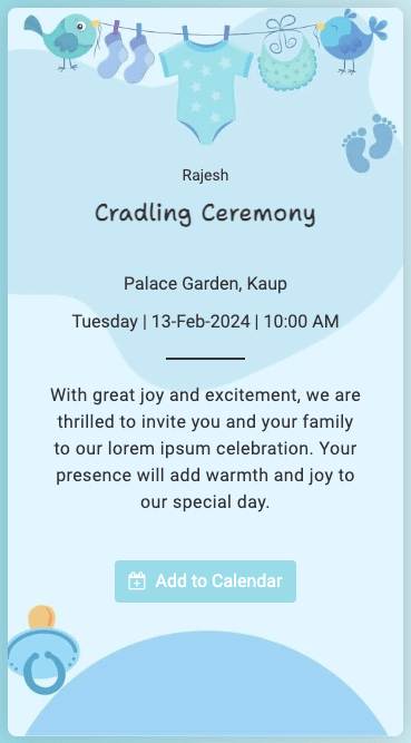 Cradling Ceremony